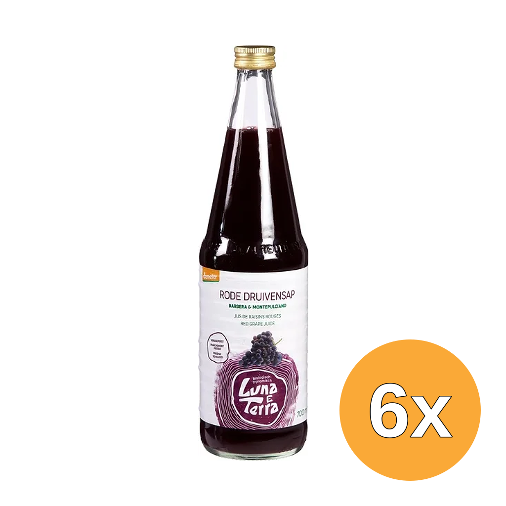 6x Luna E Terra Rood-Druivensap (700 ml)