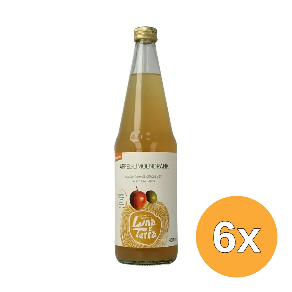 6x Luna e Terra Appel-limoendrank bio (700 ml)