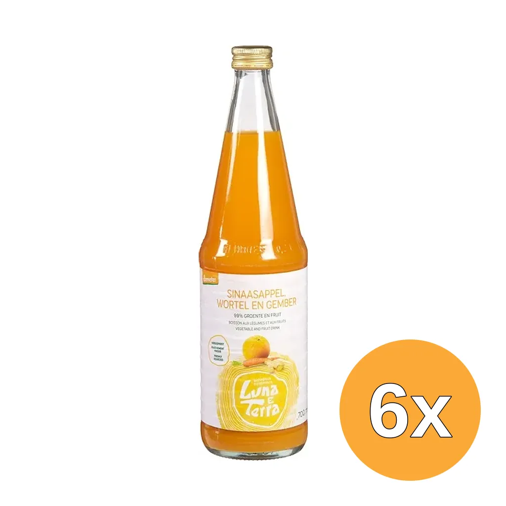 6x Luna E Terra Sinaasappelsap Met Wortel En Gember (700 ml)