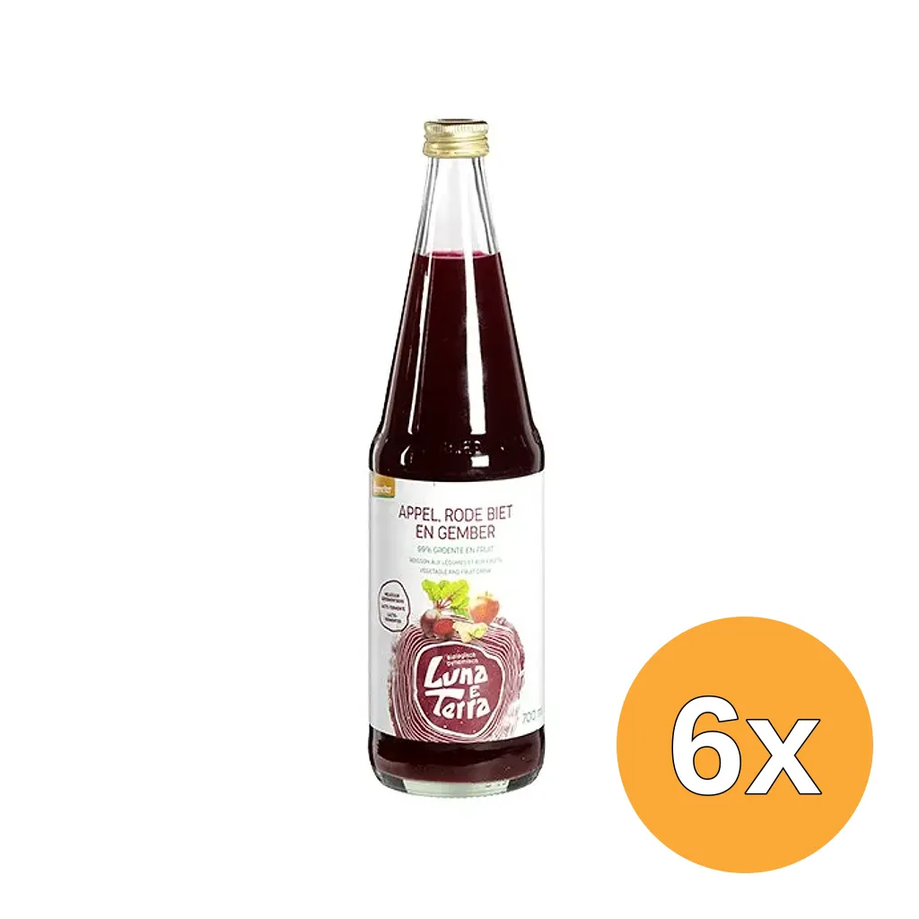 6x Luna E Terra Appel-Gembersap Met Rode Biet (700 ml)