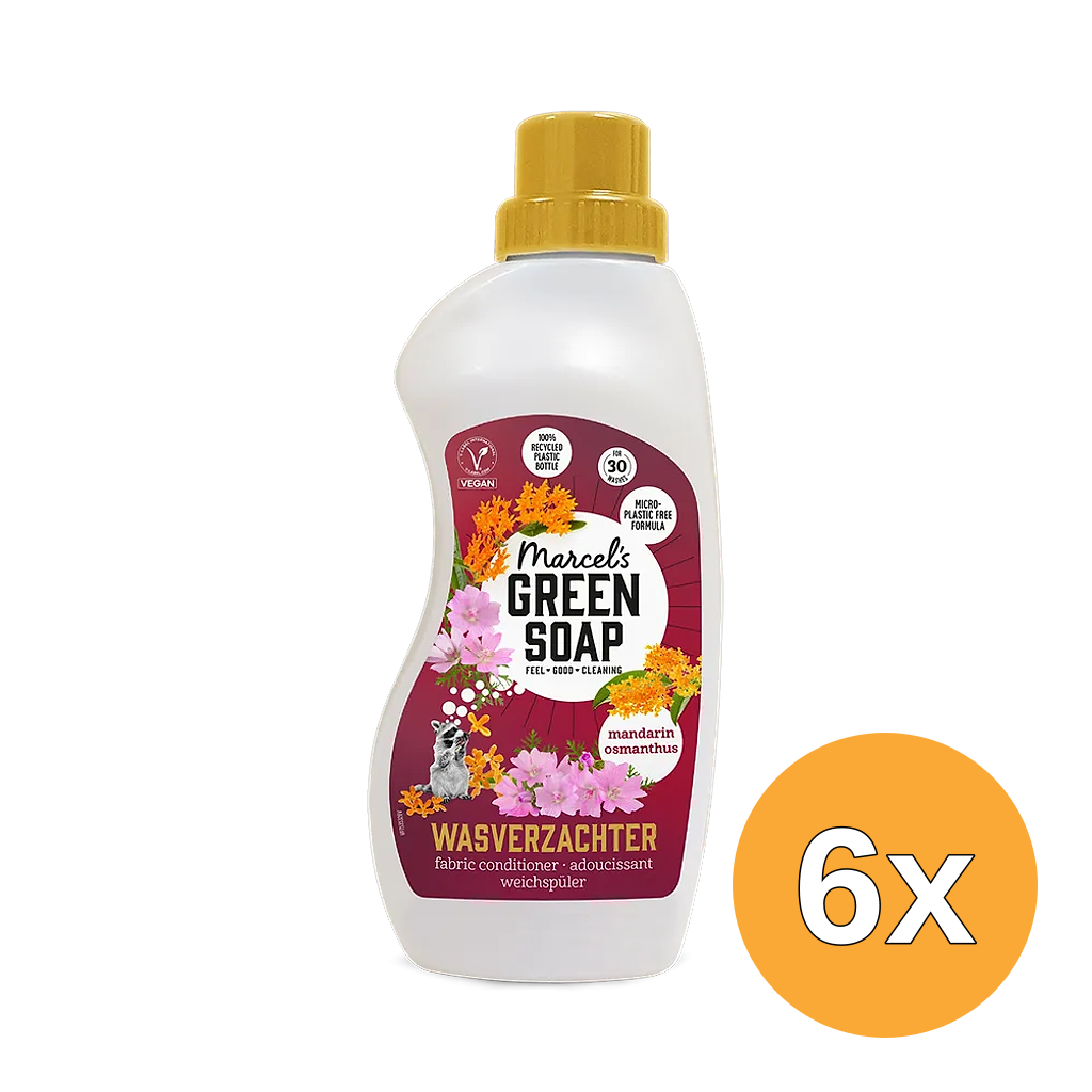 6x Marcel's Green Soap Wasverzachter Mandarijn & Osmanthus (750 ml)