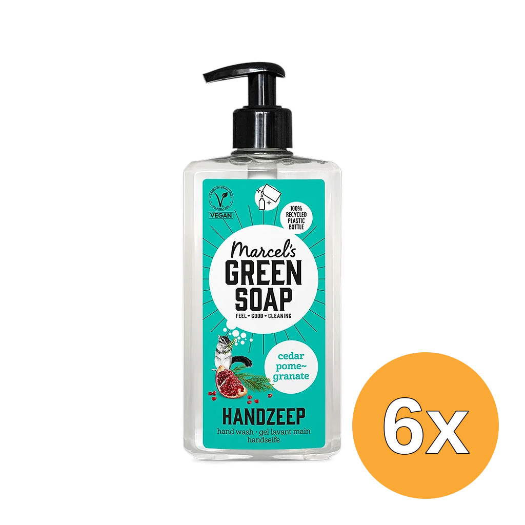 6x Marcel's Green Soap Handzeep Ceder & Granaatappel (500 ml)