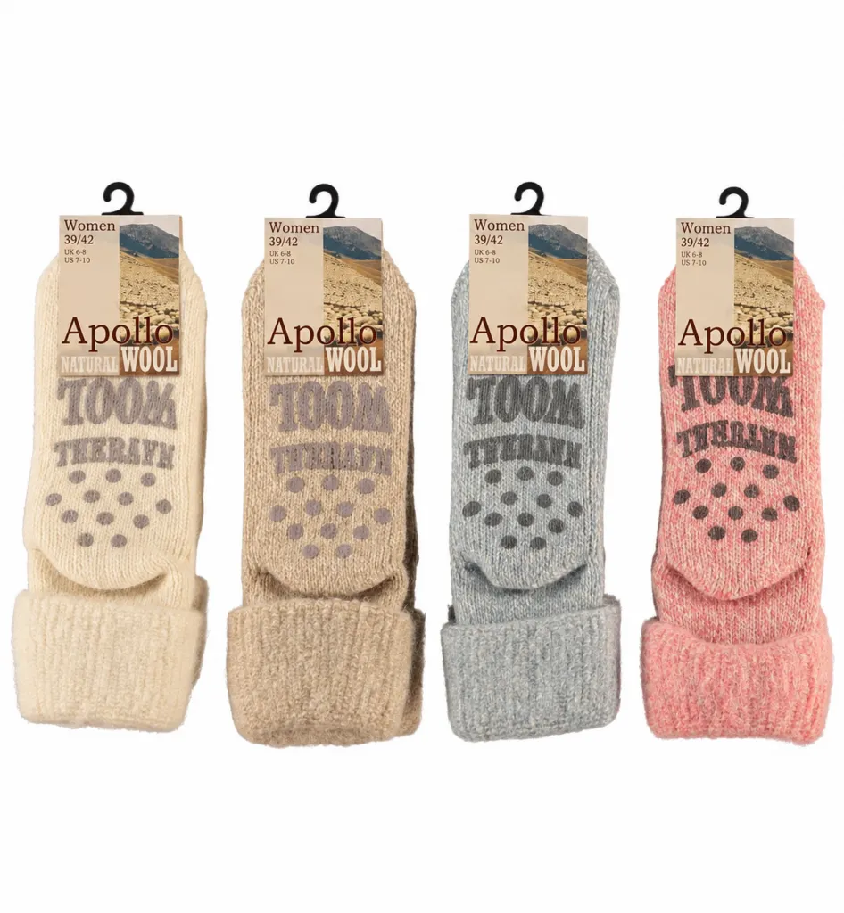 Apollo Slofsok Anti Slip Dame Licht 39-42 Assorti (1 Paar)