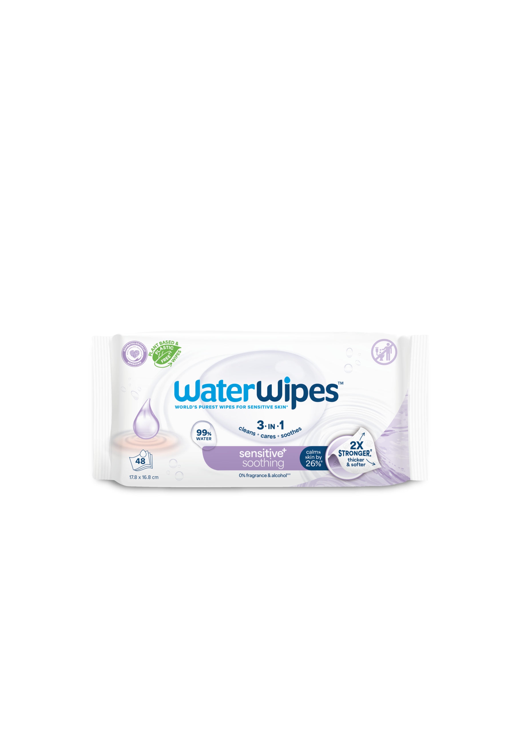 Waterwipes Soothing Clean Billendoekjes (48 stuks)