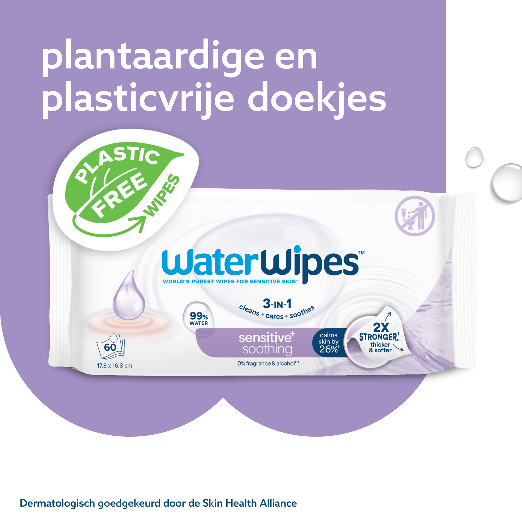 Waterwipes Soothing Clean Billendoekjes (48 stuks) - image 3