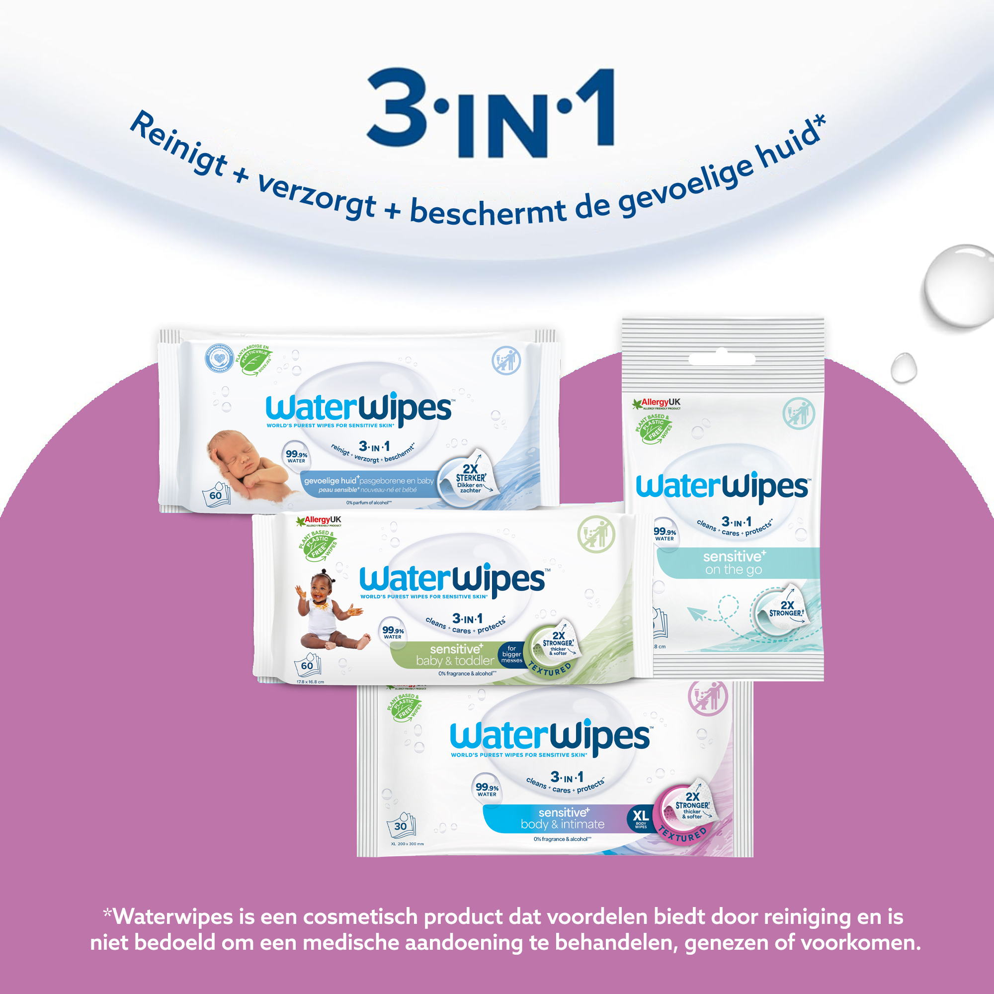 Waterwipes Doekjes Sensitive+ Body & Intimate XL (6 x 30 stuks) - image 6
