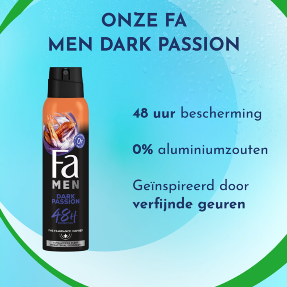 Fa Deo Spray Men Dark Passion (150 ml) - image 2