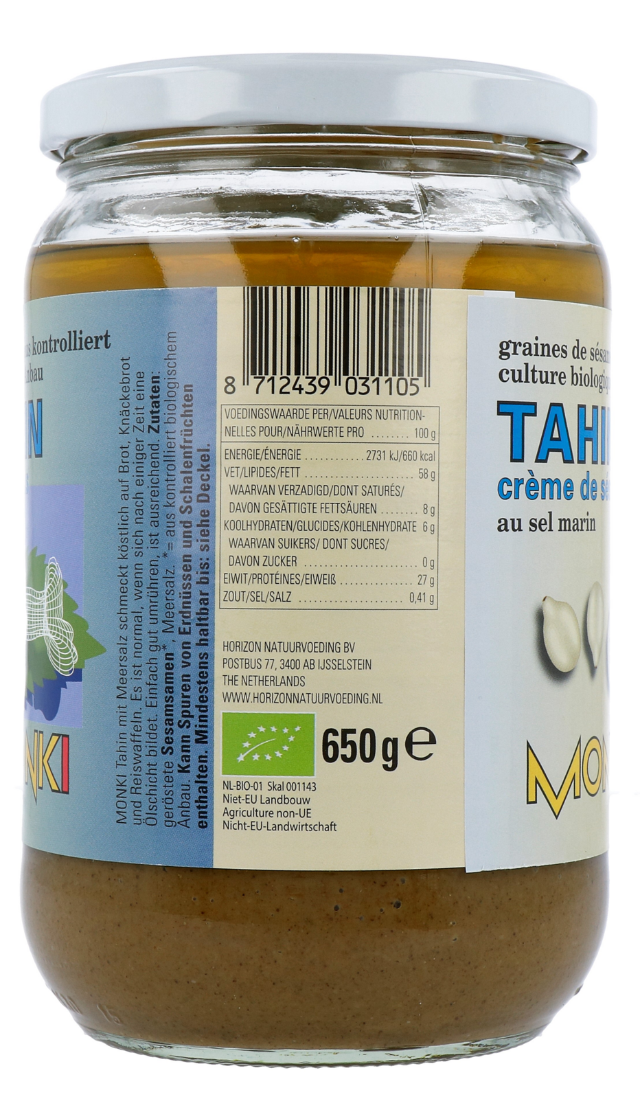 Monki Tahin met zout eko bio (650 gr) - image 3