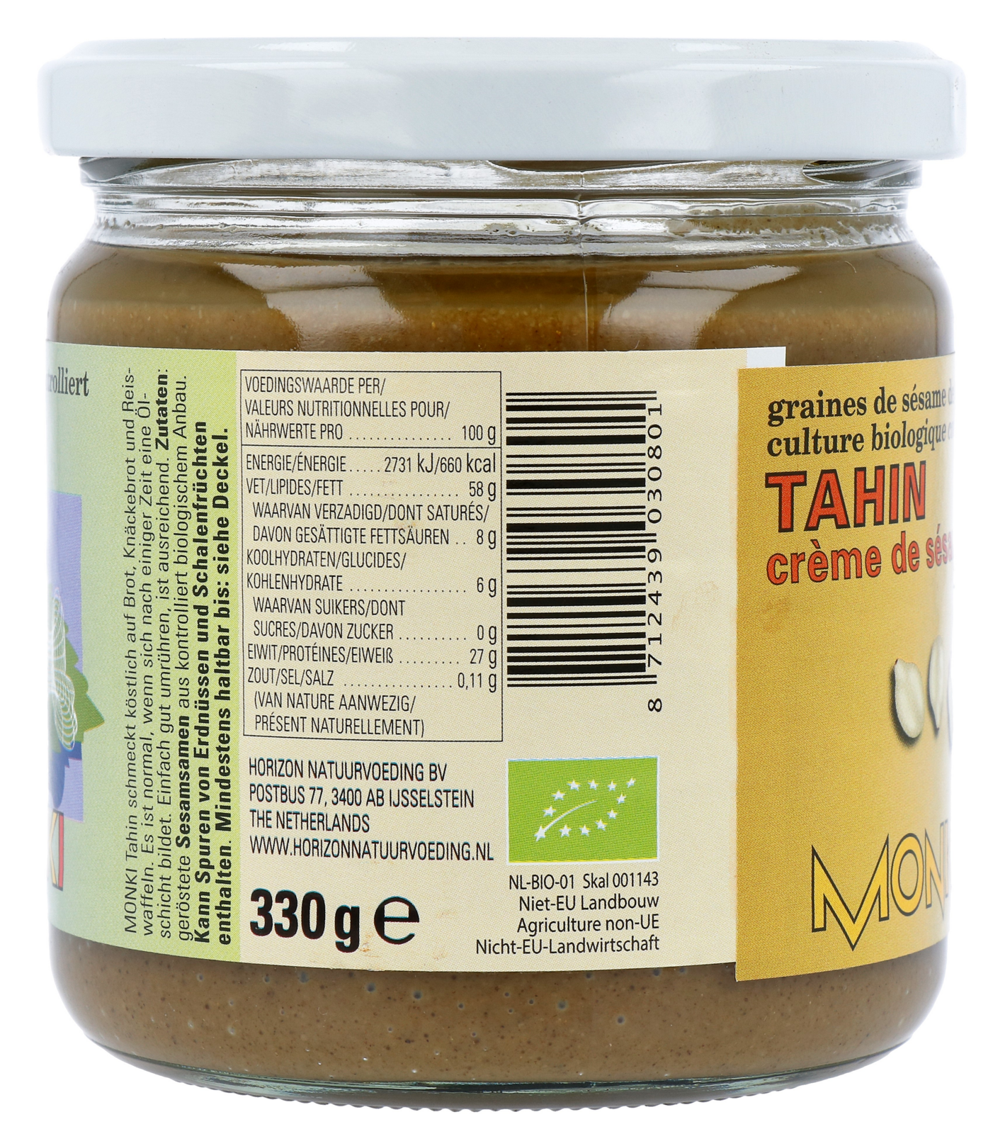 Monki Tahin zonder zout eko bio (330 gr) - image 3