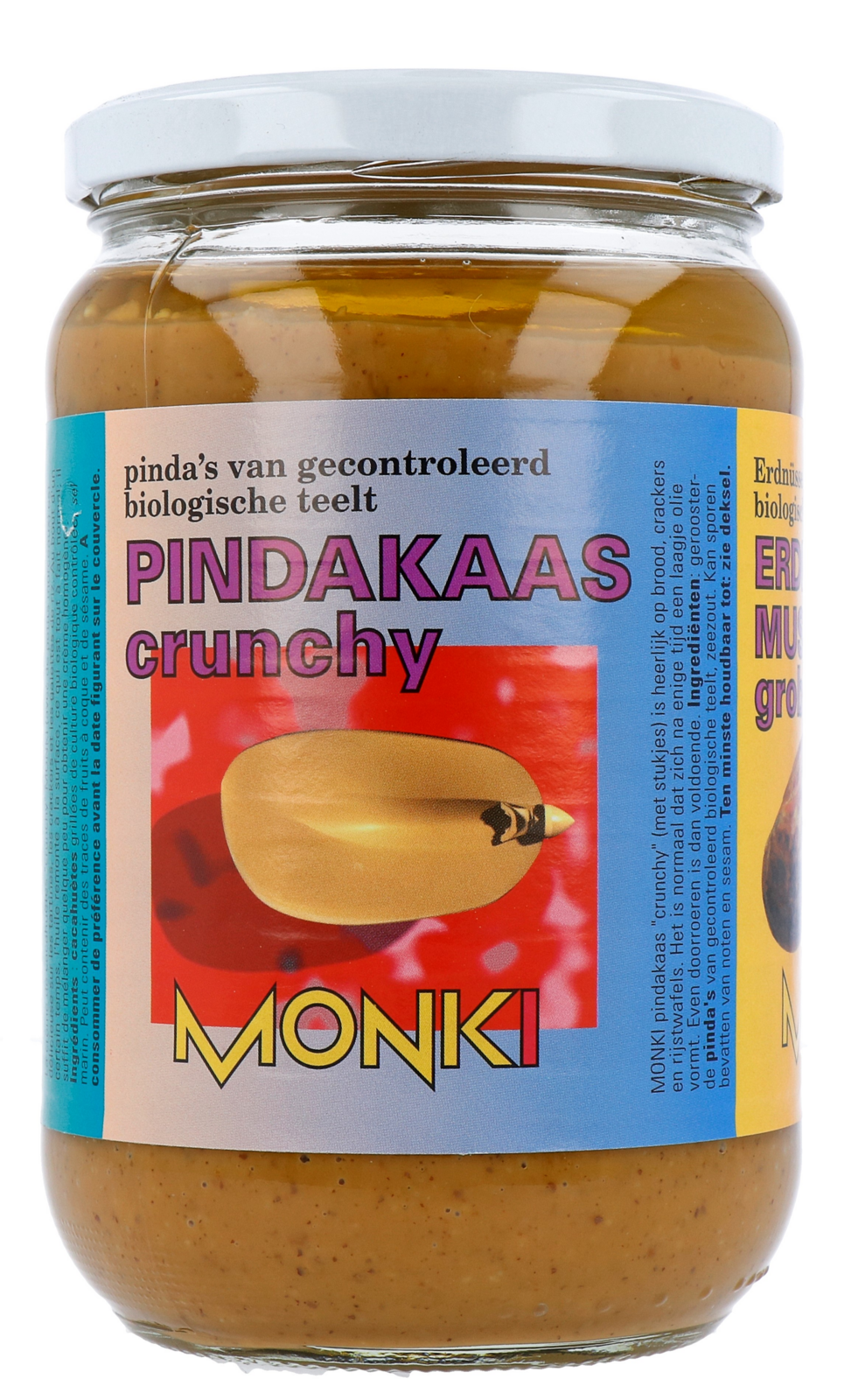 Monki Pindakaas crunchy met zout eko bio (650 gr)