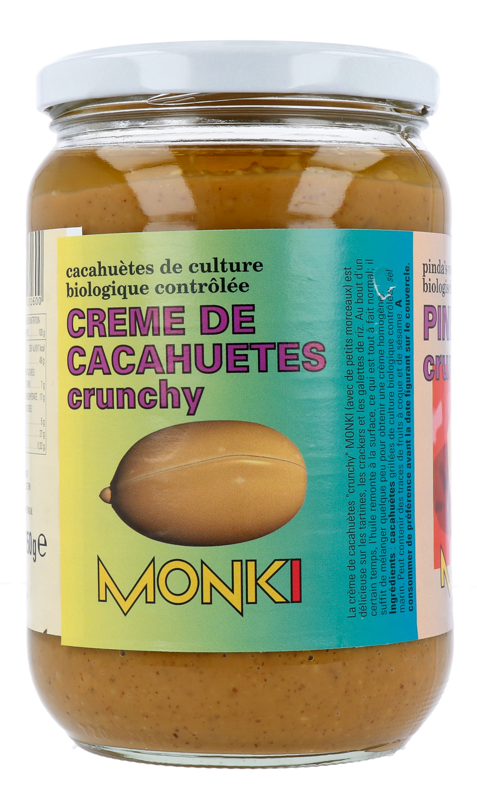 Monki Pindakaas crunchy met zout eko bio (650 gr) - image 2