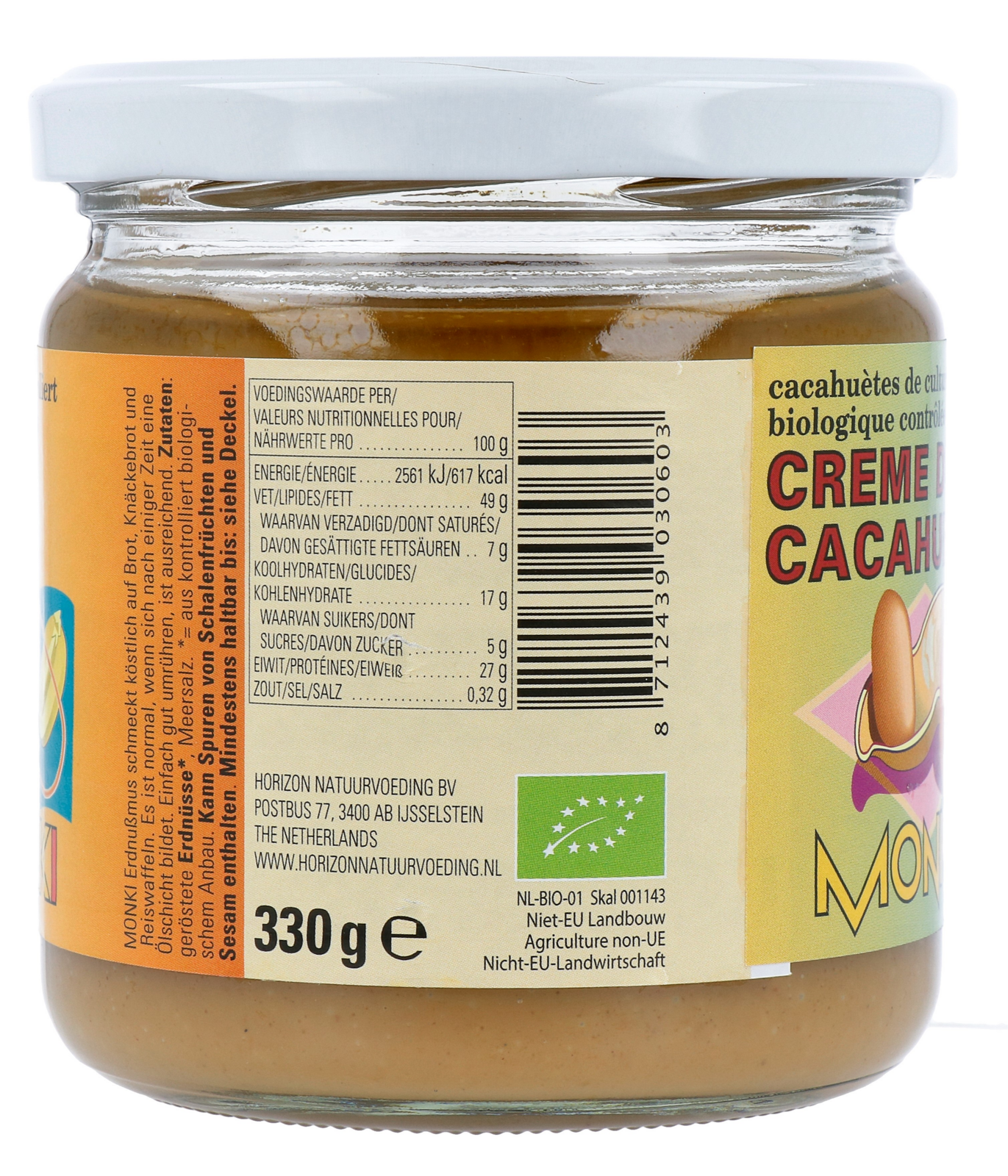 Monki Pindakaas met zout eko bio (330 gr) - image 3