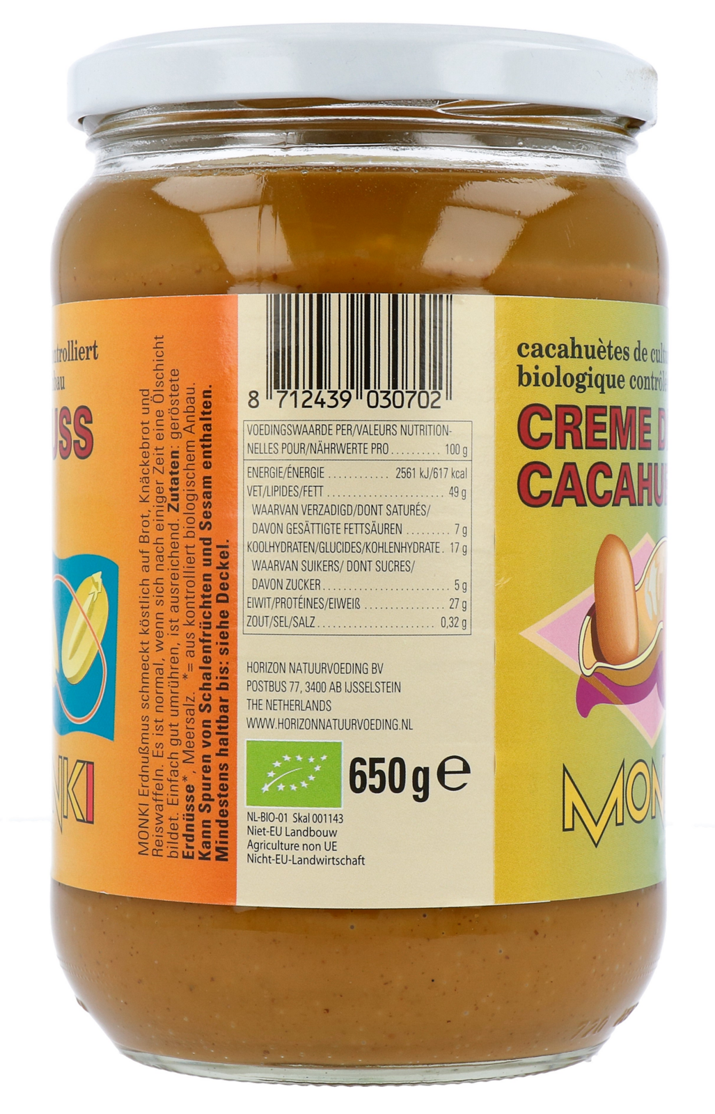 Monki Pindakaas met zout eko bio (650 gr) - image 3