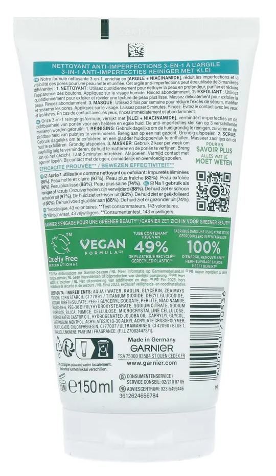 Garnier Skin Active Pure Face 3In1 (150 ml)