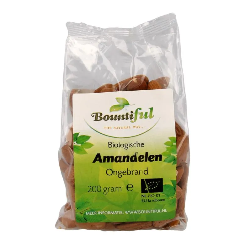 Bountiful Amandelen Ongebrand Bio (200 gr)