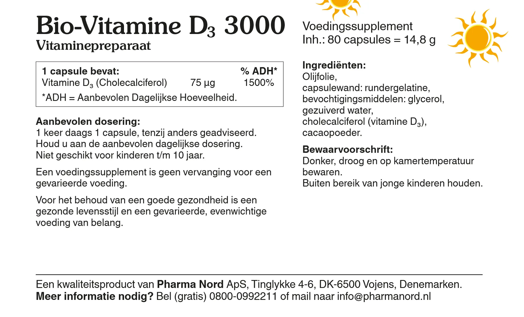 Pharma Nord Bio-Vitamine D3 3000IE D Pearls (80 capsules) - image 2