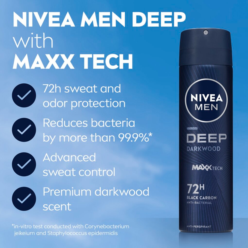 Nivea Men deodorant deep darkwood spray (150 ml)