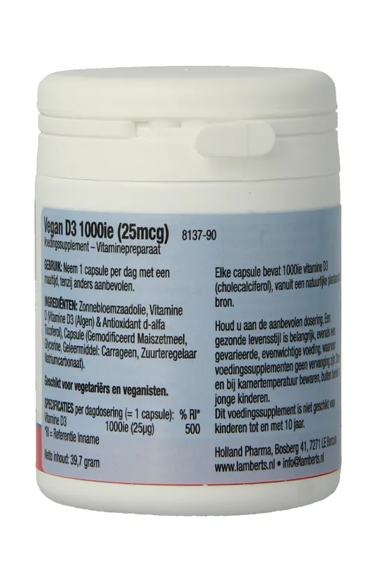 Lamberts Vitamine D3 1000IE 25mcg Vegan (90 capsules)