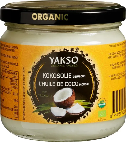 Yakso Kokosolie Geurloos Bio (320 ml)