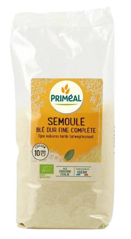 Priméal Fijn Volkoren Harde Tarwegriesmeel Bio (500 gr)