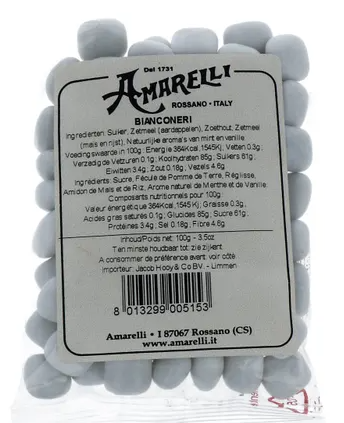 Amarelli Laurierdrop pepermunt wit zakje (100 gr)