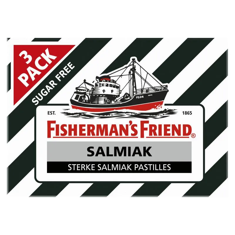 Fisherman's Friend Salmiak suikervrij 3-pack (3 x 25 gr)
