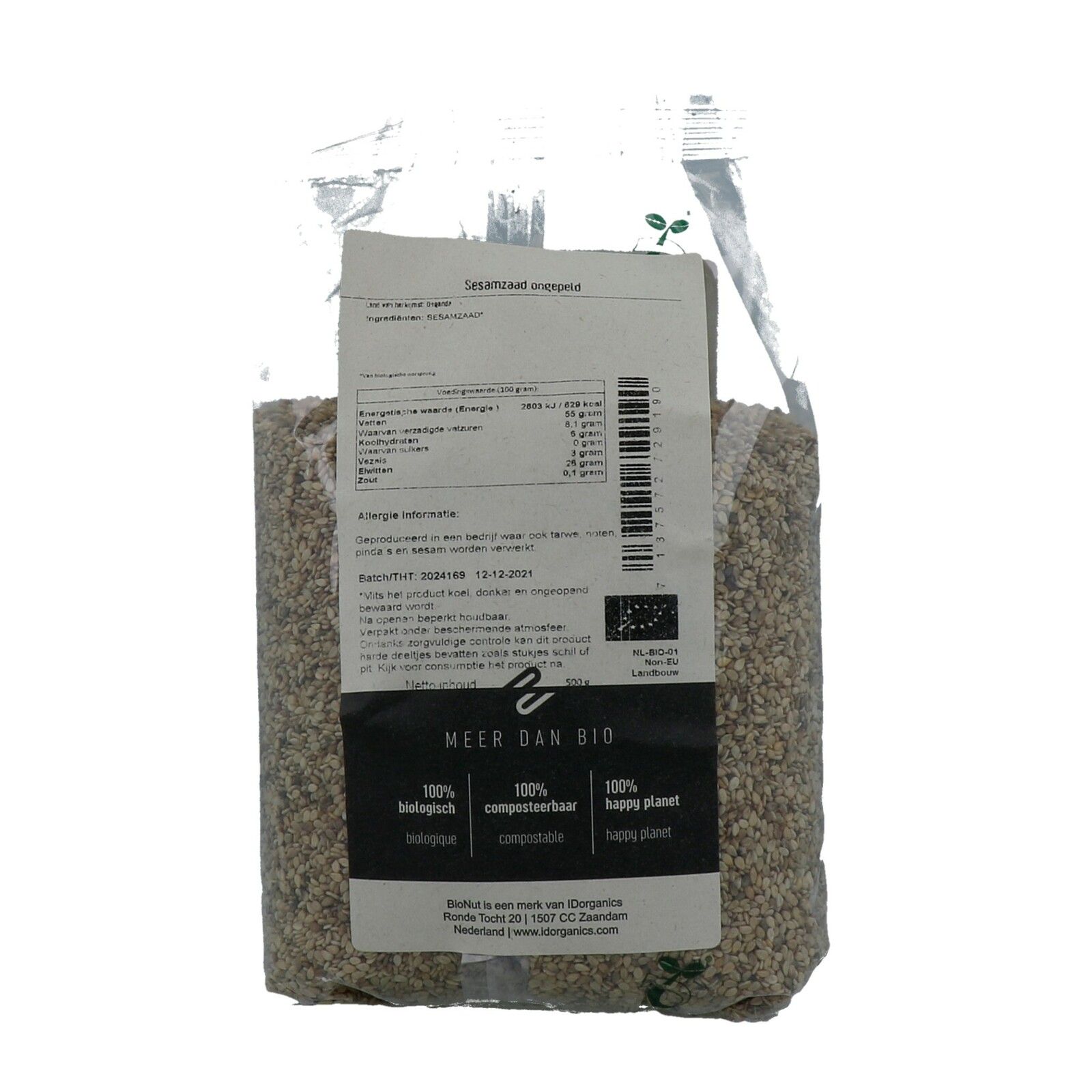 Bionut Sesamzaad Ongepeld Eko Bio (500 gr) - image 2