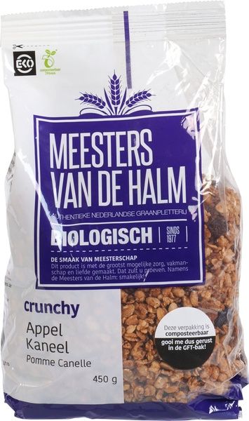 De Halm Crunchy Appel/Kaneel Bio (450 gr)