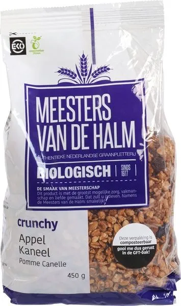 De Halm Crunchy Appel/Kaneel Bio (450 gr)