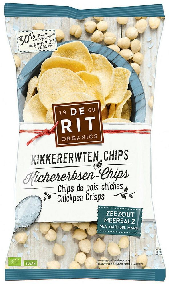 De Rit Kikkererwtenchips zeezout bio (75 gr)