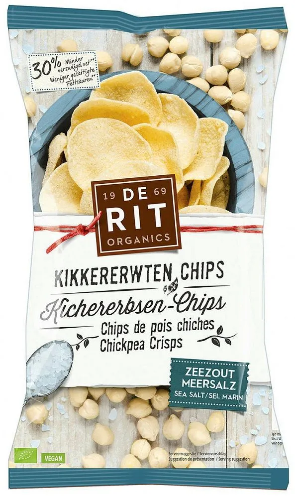 De Rit Kikkererwtenchips zeezout bio (75 gr)