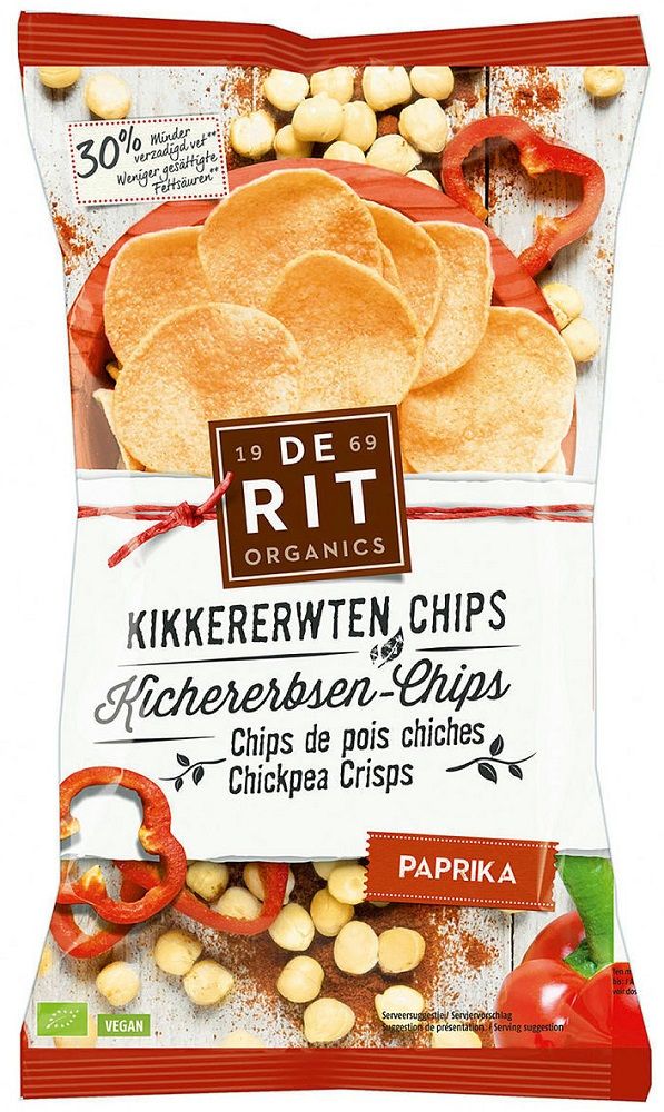 De Rit Kikkererwtenchips paprika bio (75 gr)