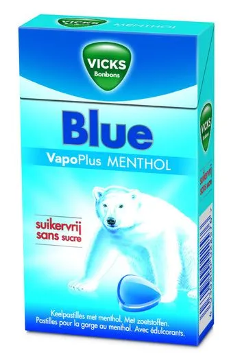 Vicks Blue menthol suikervrij box (40 gr)