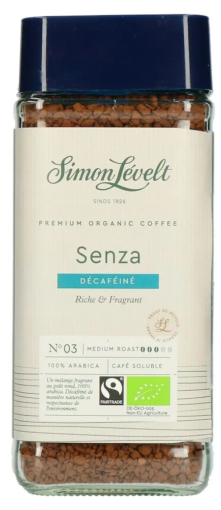 Simon Levelt Oploskoffie Senza Cafeine Vrij Bio (100 gr)