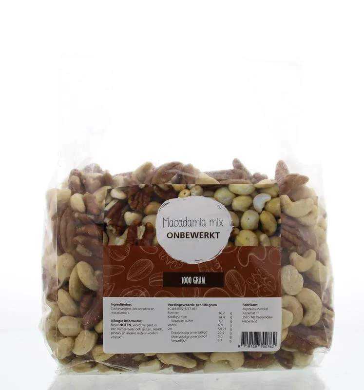 Mijnnatuurwinkel Macadamia Mix Onbewerkt (1000 gr)