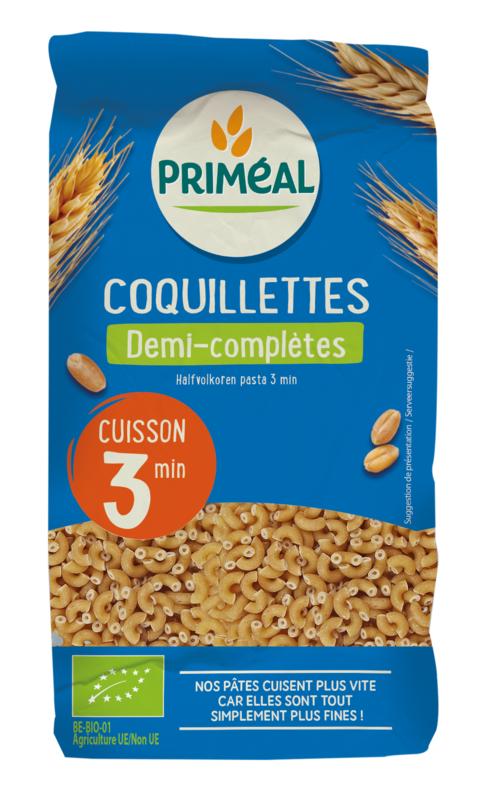 Priméal Halfvolkoren elleboogjes snelkook 3 minuut bio (500 gr)