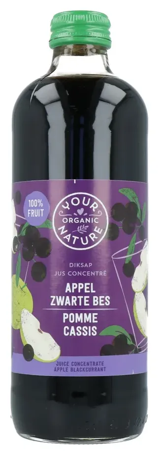 Your Organic Nature Diksap appel zwarte bes bio (400 ml)
