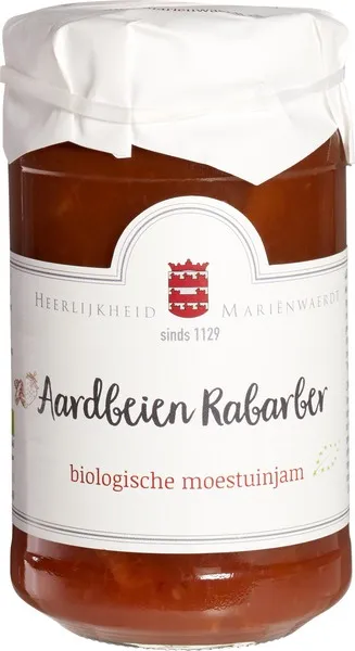 Marienwaerdt Moestuinjam rabarber aardbei bio (250 gr)