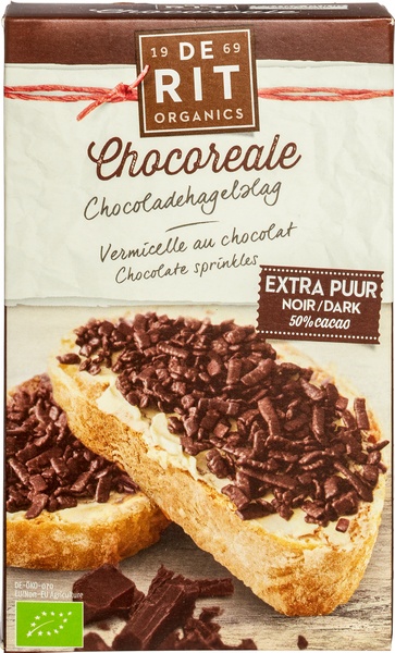 De Rit Chocoreale hagelslag extra puur bio (200 gr)