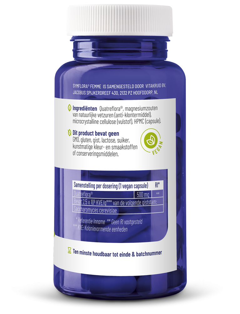 Vitakruid Symflora® Femme Probiotica voor Vrouwen (90 vega capsules)