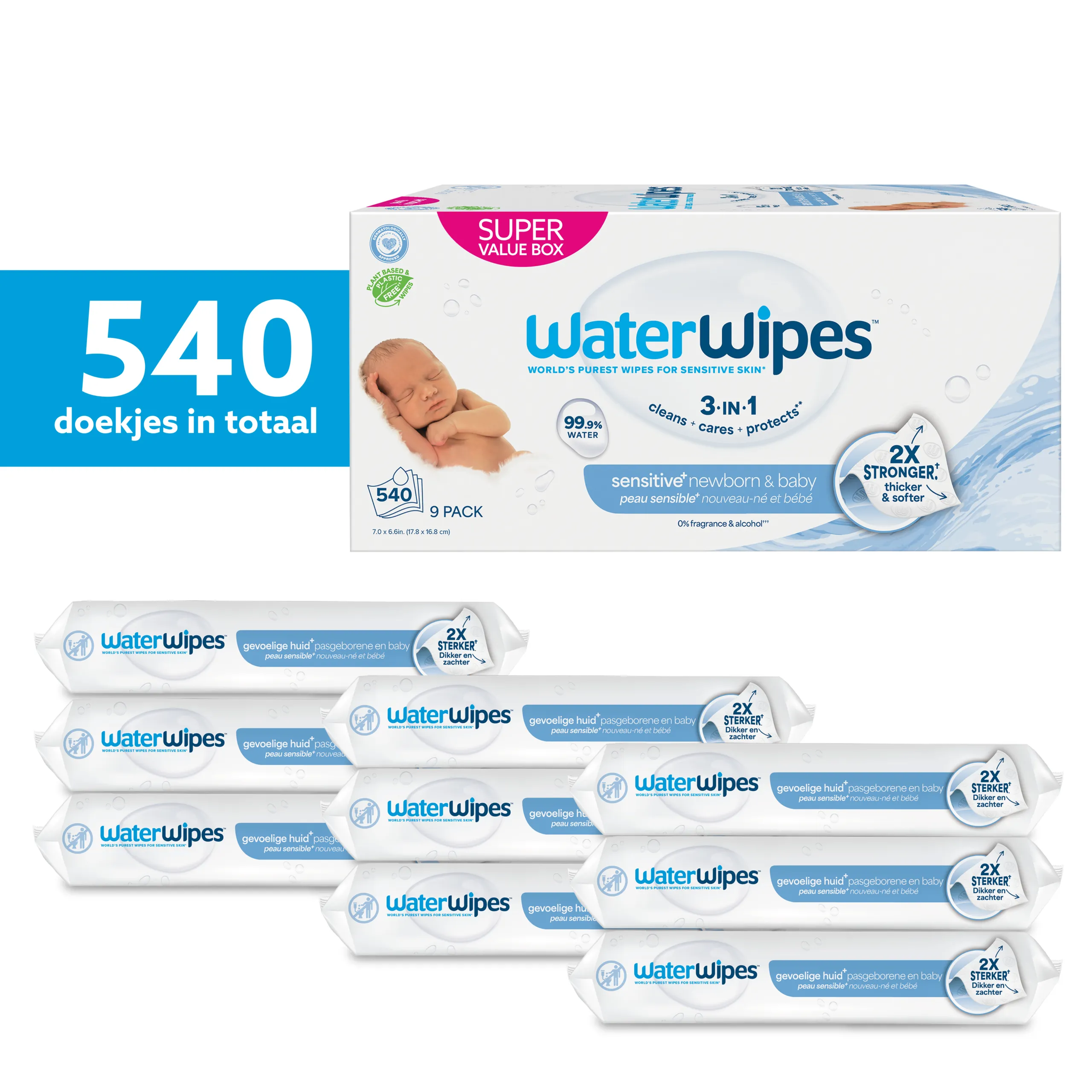 WaterWipes Babydoekjes 9-pak (540 stuks) - image 3