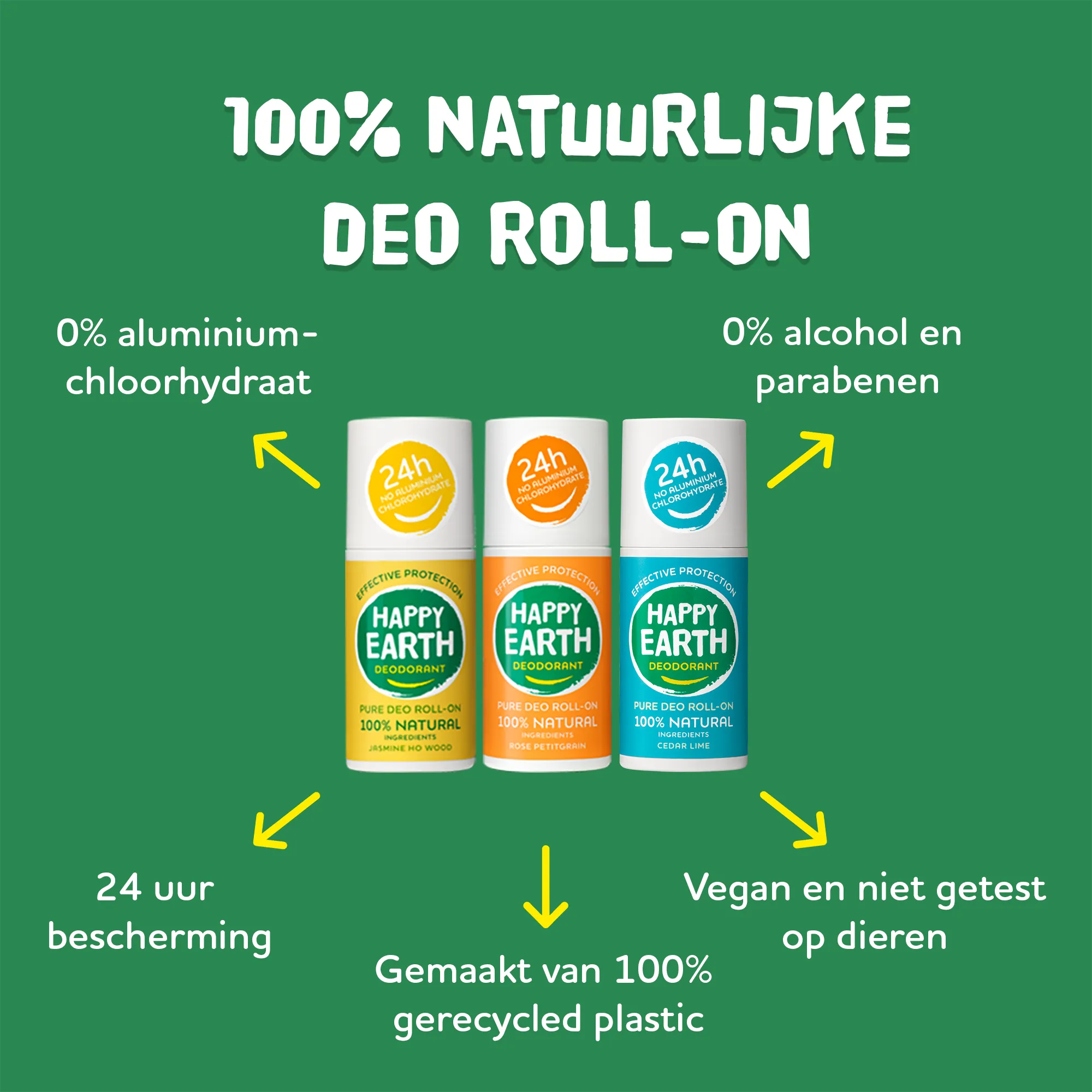 Happy Earth Deodorant roll on jasmine ho wood (75 ml) - image 5