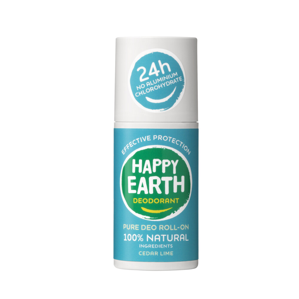 Happy Earth Pure deodorant roll-on cedar lime (75 ml)