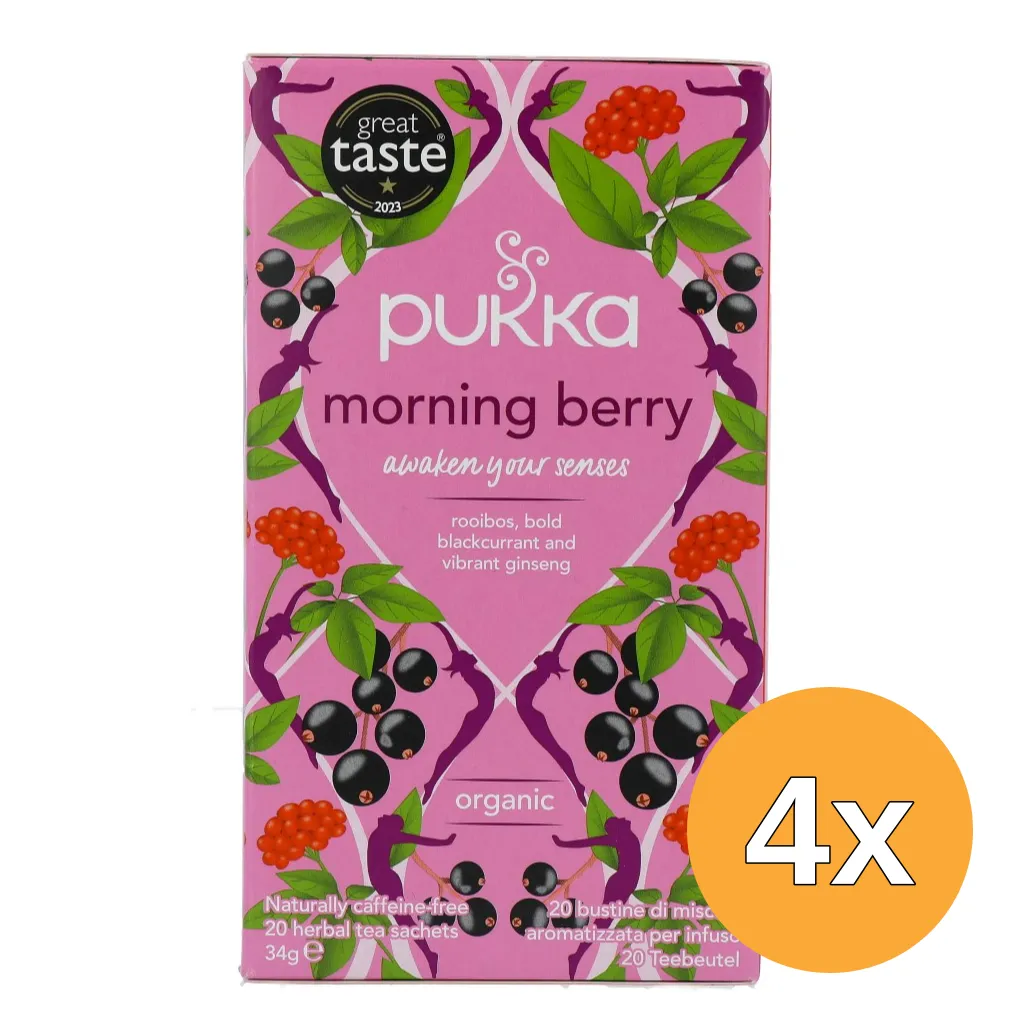 4x Pukka Morning Berry Bio (20 zakjes)