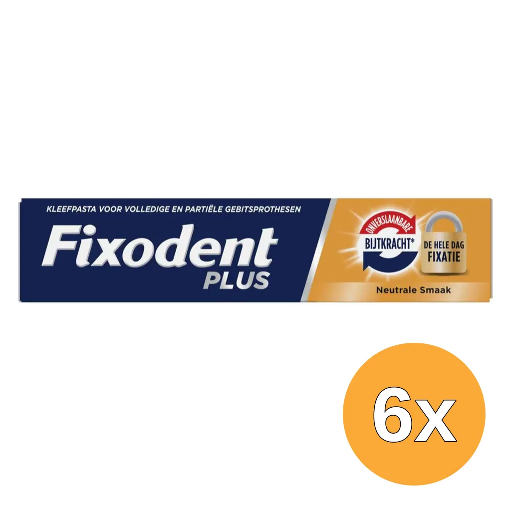 6x Fixodent Kleefpasta Plus Dual Power (40 gr)