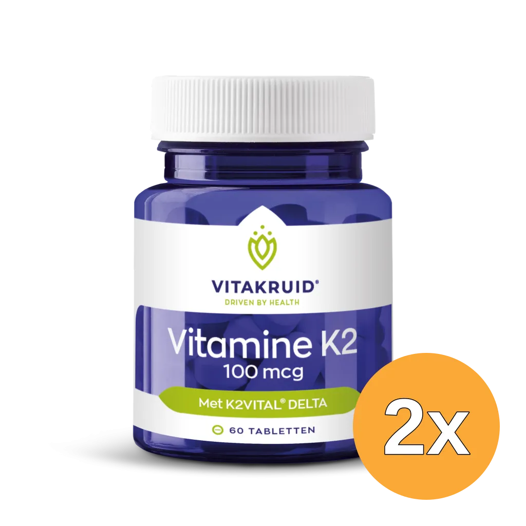 2x Vitakruid Vitamine K2 100 mcg K2Vital® Delta (60 tabletten)