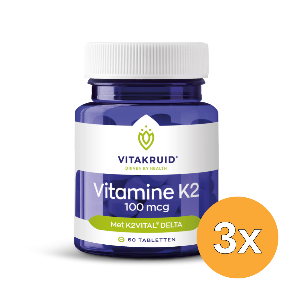 3x Vitakruid Vitamine K2 100 mcg K2Vital® Delta (60 tabletten)
