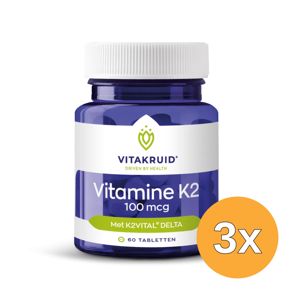 3x Vitakruid Vitamine K2 100 mcg K2Vital® Delta (60 tabletten)