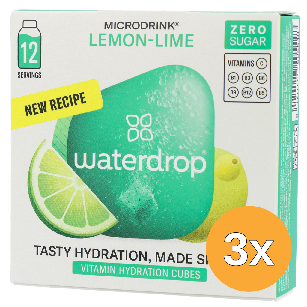 3x Waterdrop Microdrink Focus Bruistablet Lemon-Lime (12 stuks)