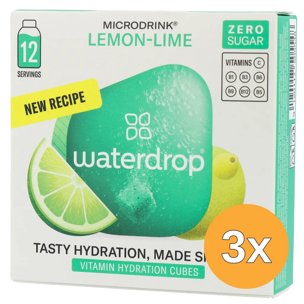 3x Waterdrop Microdrink Focus Bruistablet Lemon-Lime (12 stuks)